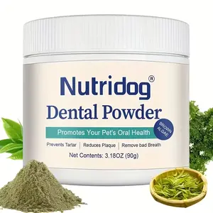 Nutridog Dental Powder for Dogs - Promotes Oral Health, Prevents Tartar & Reduces Plaque - 3.18oz fresh pet breath