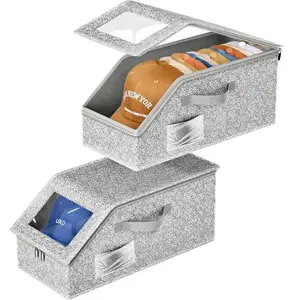 Stackable Hat Storage Boxes for Baseball Caps Holds Up to 24 Hats Durable Cardboard Box for Men Classic Style Mens Gifts Wardrobe Organizer Hat Storage