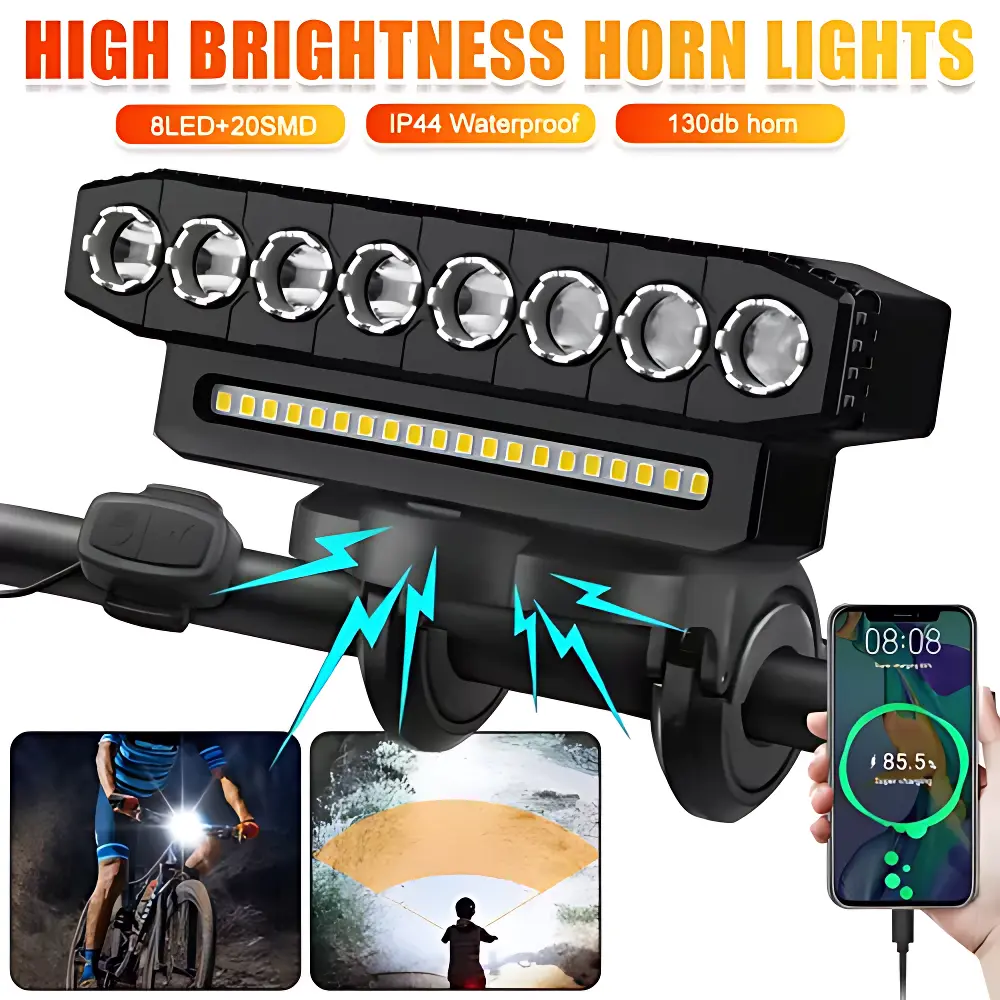Super Bright LED Bike Light for Night Riding, Rechargeable Waterproof LED Bright Bike Headlights for Cyclists and Road Mountain and Commuters