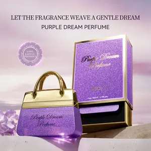 Women's Perfume 50ml, Lasting Wood Fragrance, Purple Bag Advanced Perfume, Female Fragrance, Daily Use and Gift Recommendation, Elegant Perfume