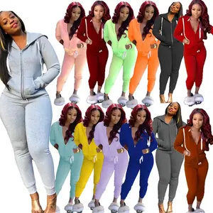 Solid Color Plus Fleece Sports Sweater Suit Two-piece - Long Sleeve All Seasons Fleece Material for Warmth & Comfort - Versatile Solid Color Design - Perfect for Sports Activities - Medium Size