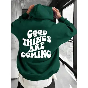 Men’s drop-shoulder hoodie with cartoon smile face and letter print, regular fit casual hooded sweatshirt with drawstring and pocket for daily, holiday, and outdoor wear; men’s clothing for fall and winter