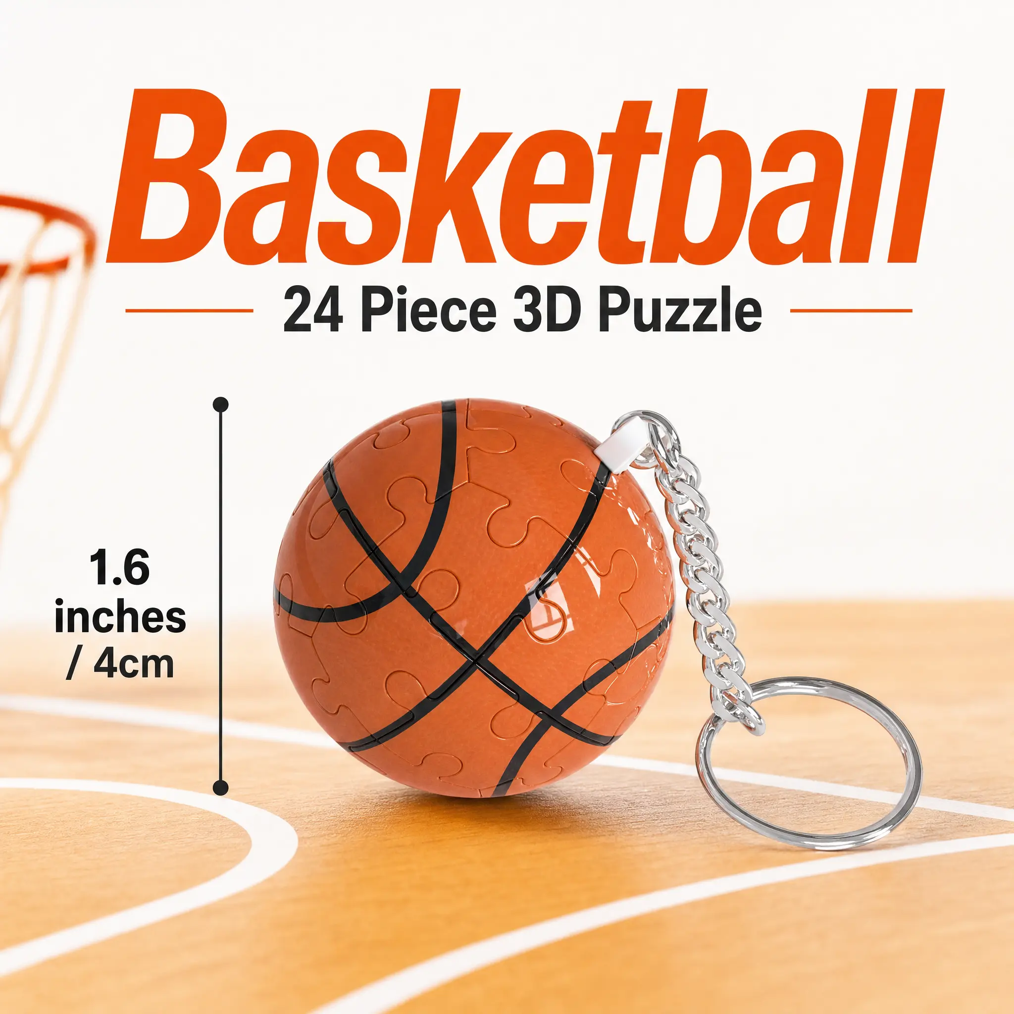 Mini 3D Soccer Ball Puzzle Keychain, 24-Piece DIY Puzzle Ball Toy, Portable Brain Teaser Key Holder, Fun Fidget Puzzle Gift for Soccer Fans, Kids & Adults