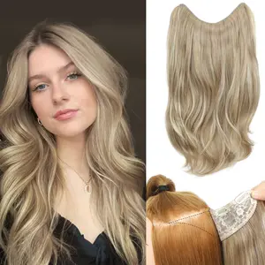 Paneway Hair Extensions Clip in Hair Extension V-Shaped Body Wavy Natural Layered Full head 20Inch 1PCS Thick Hair Extensions Clip in for women with Dense hair to increase hair volume