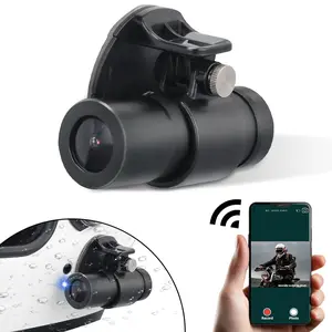 WiFi Helmet Camera, Waterproof Rechargeable Dash Camera, Intelligent Vibration Detection Power on/off, HD 1080P 150 Degree Wide Angle Lens, Starlight Night Vision, Loop Recording, G-Sensor, Motorcycle Dashcam
