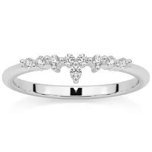 1/5Ct Stackable Diamomnd Anniversary Ring Wedding Band 14k Gold Lab Grown