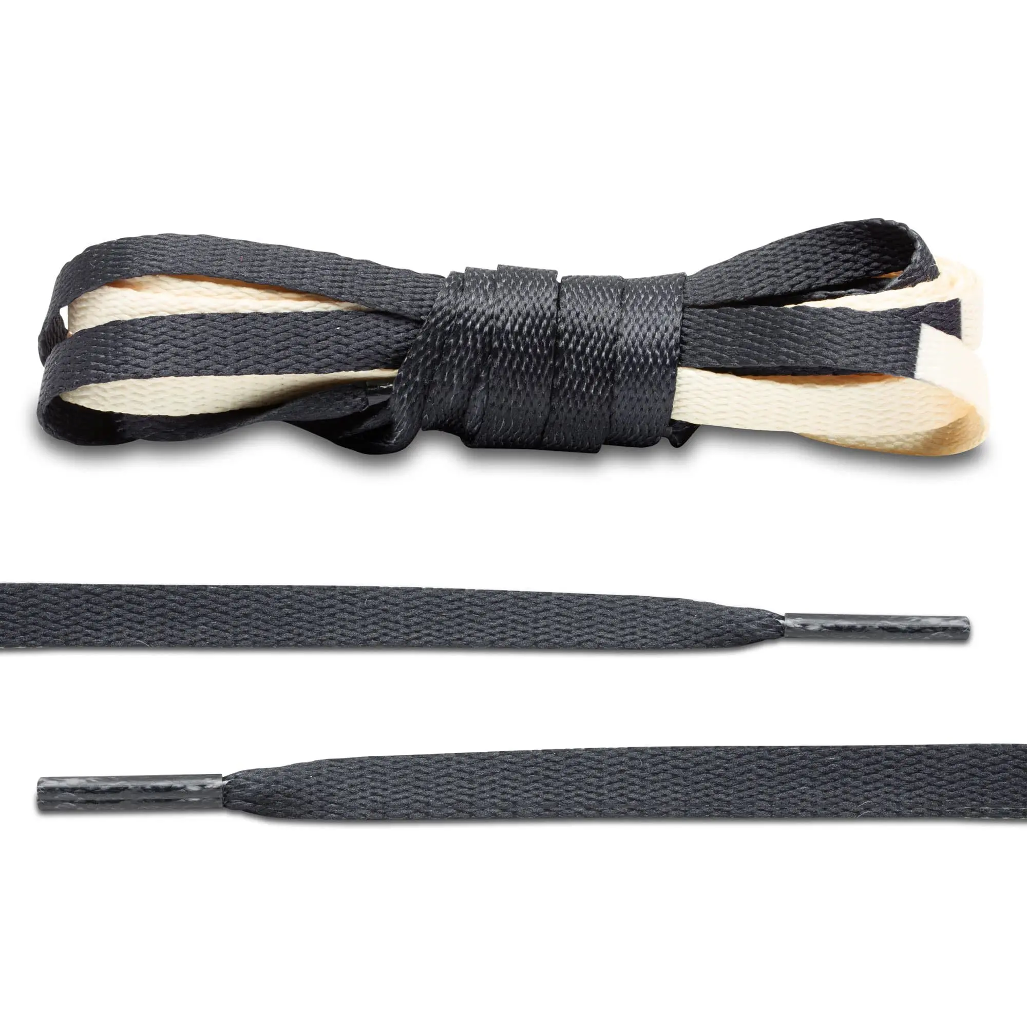 Black/Cream Union Jordan 1 Replacement Shoelaces