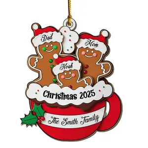 Personalized Gingerbread Family Ornament | Custom Family Christmas Ornament | Gingerbread Man Holiday Decor | Unique Christmas Gift 2025