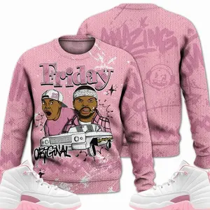 12 Medium Pearl Pink Ugly Sweater, Medium Pearl Pink 12s Outfits Shirt, Meme Friday Streetwear Unisex Sneaker Matching Shirts