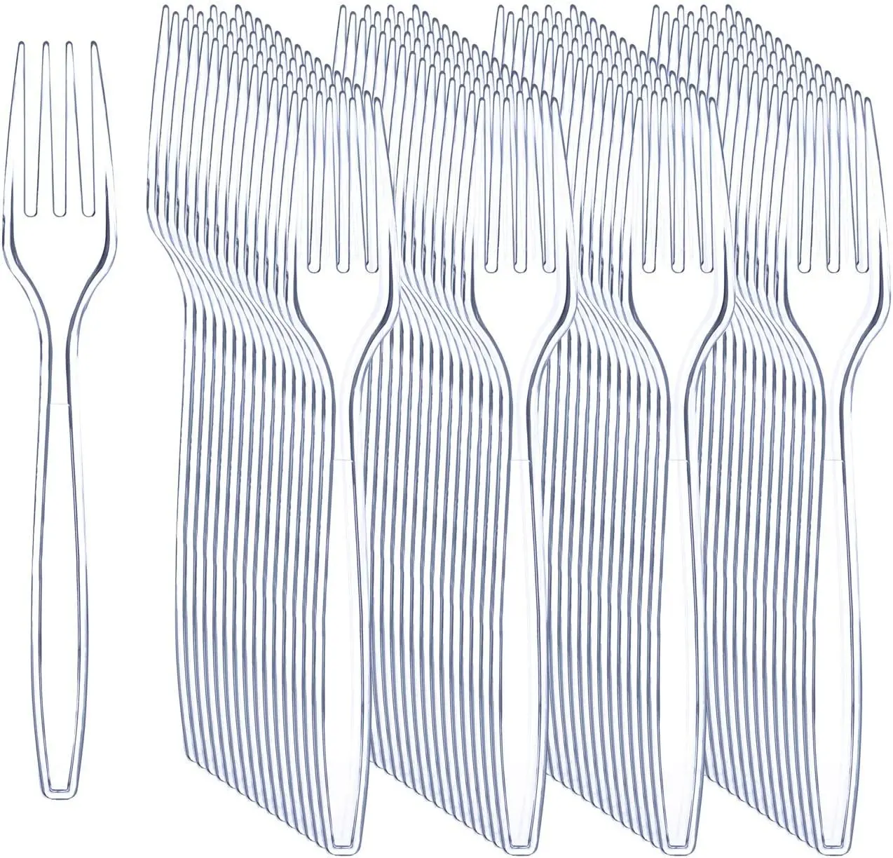 360 Pieces Clear Plastic Forks - Heavy Duty Plastic Forks BPA-Free - 6.7inch Clear Disposable Cutlery - Plastic Forks Bulk - Perfect for Parties and Restaurants