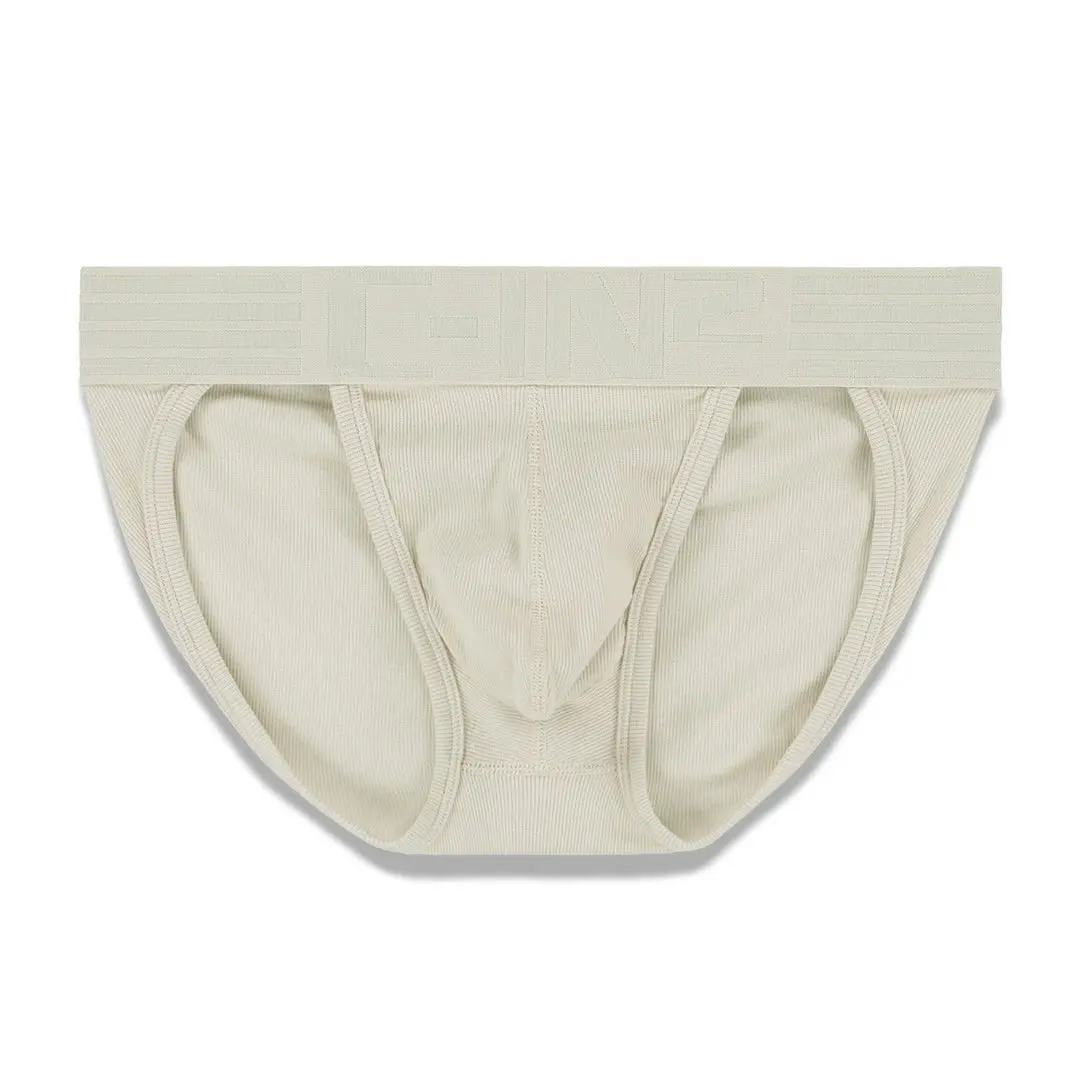 C-IN2 Hard//Core Dash Brief Nico Neutral for Men | Cotton-Blend Fabric with Vintage Look and Built-In Flex | Sculpted Pouch for Lift & Support