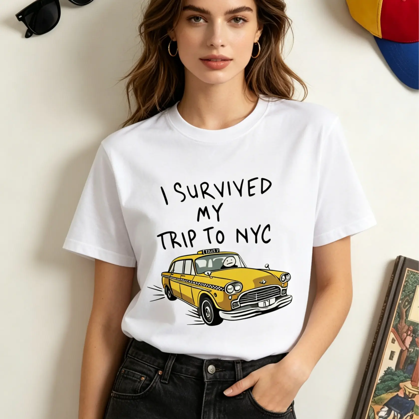 Tom I Survived My Trip To NYC White T-Shirt Size S-4X Casualviral tiktok shirt