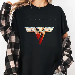 [SALE UP TO 30%] New Van Halen Logo Rock Band Heavy Cotton Black Unisex Tshirt Size S-5XL Unisex Shirt Made Using 100% US Cotton, Design & Printed In The USA.