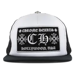 991834 Chrome Hearts CH Hollywood Trucker Hat Black/White