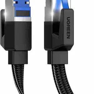 UGREEN Cat 8 Ethernet Cable 6FT, High Speed Braided 40Gbps 2000Mhz Network Cord Cat8 RJ45 Shielded LAN Cables Compatible for Gaming PC Modem Router Noise Streaming Networking Devices，TikTokShopBlackFriday ,TikTokShopHolidayHaul