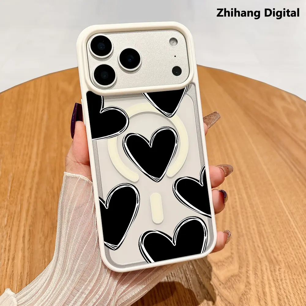 Aesthetic MagSafe-Ready Magnetic Smartphone Case for iPhone 11/12/13/14/15/16/17 Pro Max, Shockproof Polycarbonate Flexible Shell, Ultra-Thin, Wireless Charging Support, Everyday Protection Mobile Accessory