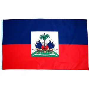 Haiti Flag 3x5 ft, 100% Polyester, Red and Blue, Double Stitched Edges, Brass Grommets