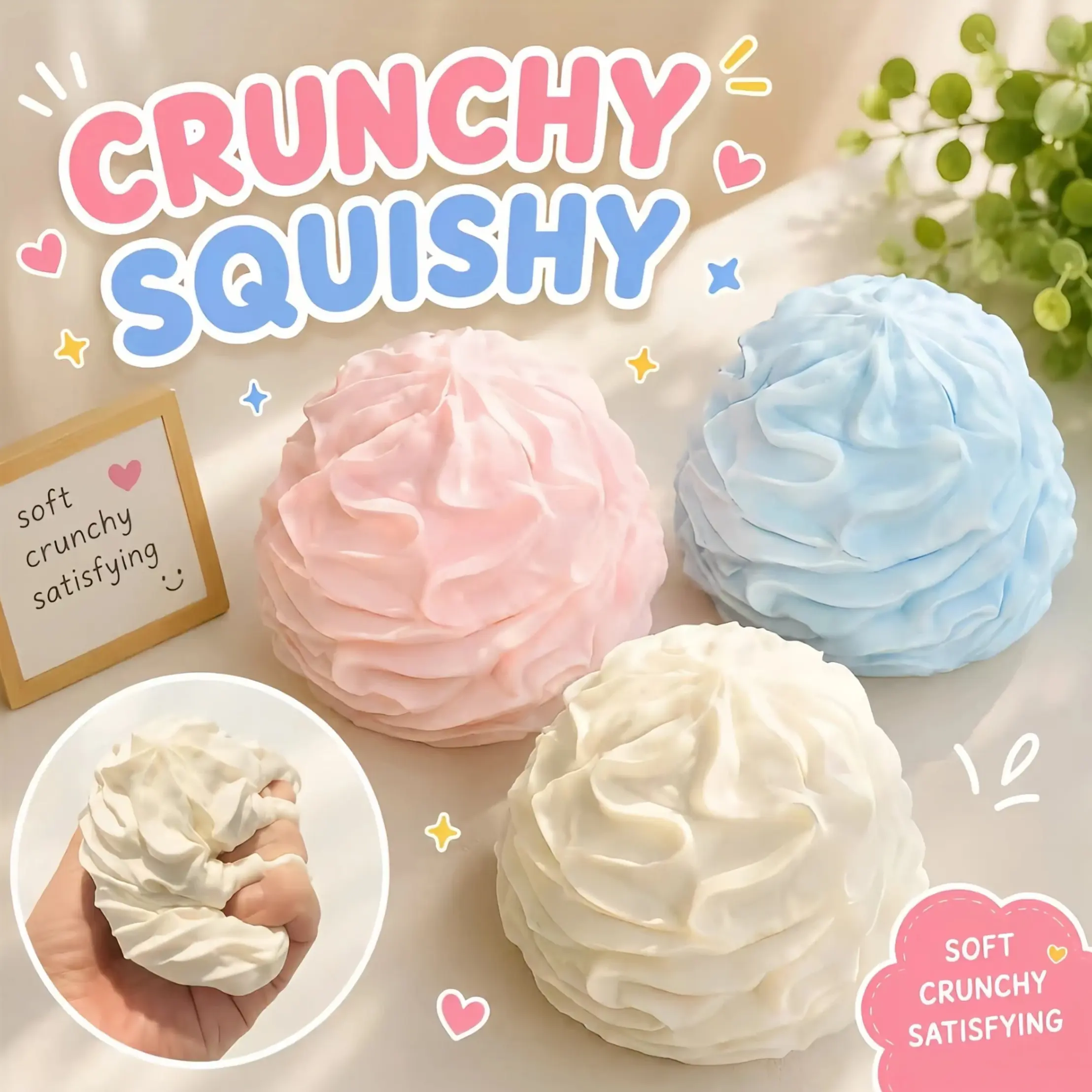 Building-Block Shaped, Creamy-Textured, Slow-Rebound Stress-Relief Toy — Ultra-soft sensory stress-relief toy for teens and adults; a viral TikTok hit.