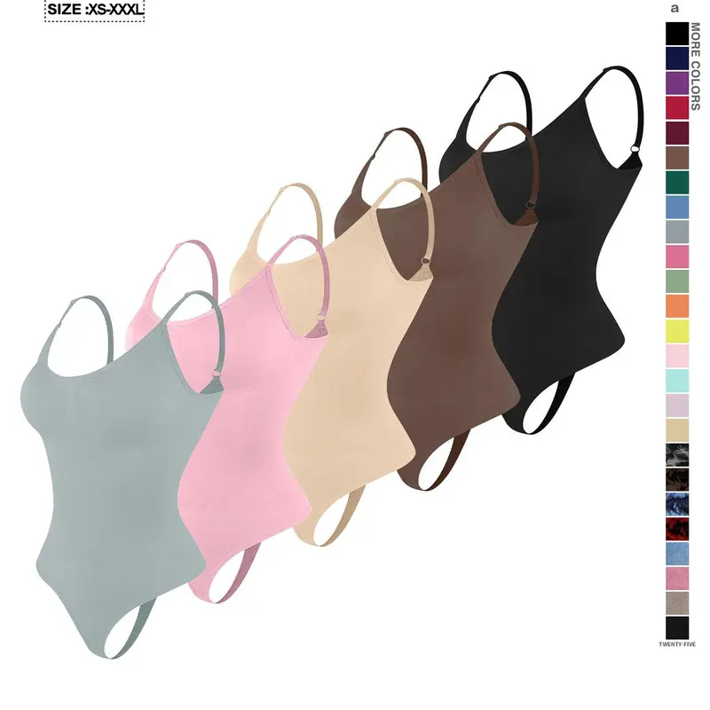 【Black Friday】Seamless Body-Sculpting Spaghetti Strap Bodysuit, Tummy Control Slimming Thong Shaper, Women's Smooth Adjustable Shapewear #GLOBAL PICKS