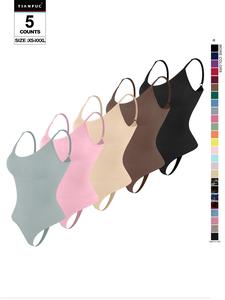 women's solid adjustable strap shapewear bodysuit, tummy control spaghetti strap slim shaper, seamless shapewear for women, underwear for women, bodysuits for women, compression womenswear