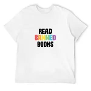 Read Banned Books Shirt, Literary Graphic Tee for Women Men, Bookish Reader T Shirt, Librarian Teacher Casual Gift Top