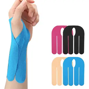Kinesiology Tape for Wrist 12 PCS - Waterproof & Breathable Precut Tape for Carpal Tunnel & Sports Support - Hypoallergenic Latex-Free Elastic Athletic Tape