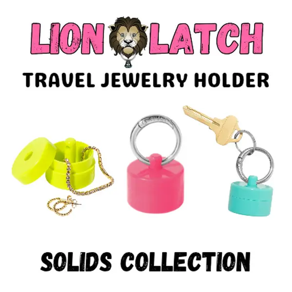 Lion Latch Travel Jewelry Holder - Solids Lion Latch Travel Jewelry Holder - Solids