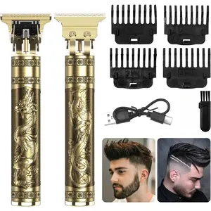 Professional Men's Gold Beard Trimmer: Cordless Rechargeable Set, Barber-Quality Precision, Ideal for At-Home Grooming(Luxury Gold)