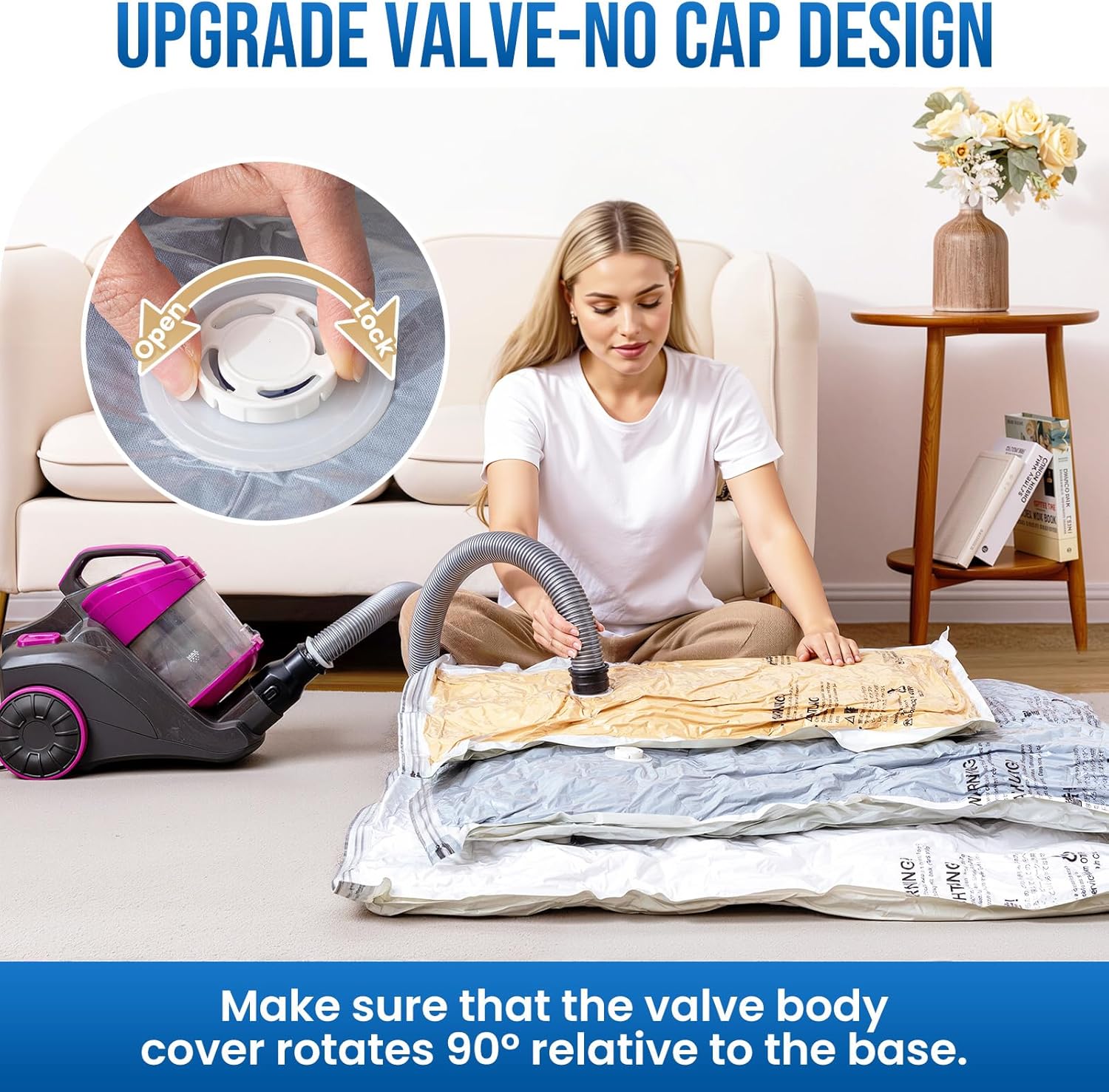 TAILI 8 Pack Vacuum Storage Bags for Comforter and Blankets, Jumbo Vacuum Seal Bags for Bedding 40x31 Inch, Space Saver Bags for Clothes, Pillows, Saving More Closet Space