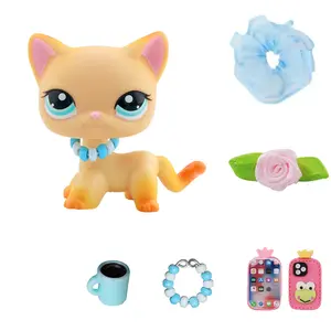 Mini Pet Shop Shorthair Cat Multi Item Party Gift Pack,Shorthair Cat Mini Cat Pets with Cute Accessories,Collectible Imagination for LPS Shorthair Cat,Birthday Christmas Halloween Gift, Figure