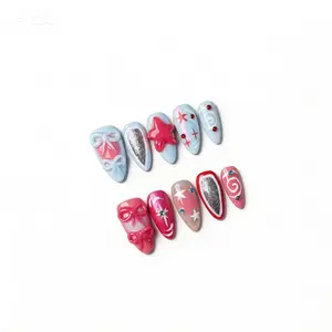 Y2K Aesthetic Press On Nails Trendy Cool Nail Patches Removable False Nails