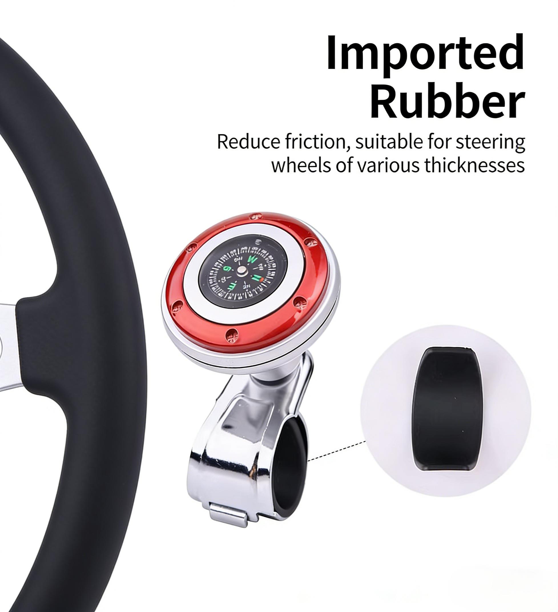 Steering Wheel Spinner Knob with Compass, 360° Rotation Car Steering Wheel Booster, Easy Install Universal Car Accessory for Effortless Turning, Must-Have for Drivers & Car Enthusiasts