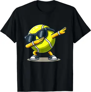 100% Cotton Dabbing Tennis Ball Shirt Funny Men Women Sports Player T-Shirt