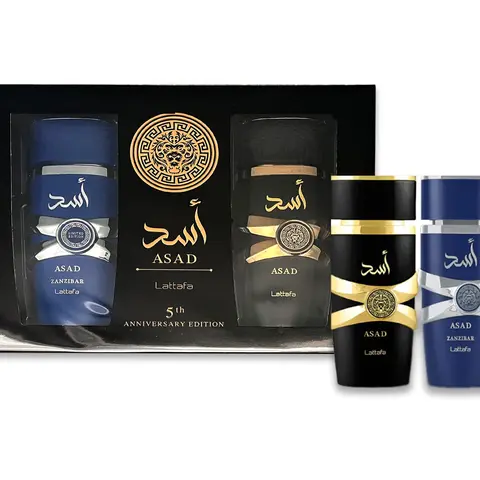 (2pc Gift Set) 5th Anniversary Edition Asad+ Asad Zanzibar by Lattafa EDP Spray, 3.4oz