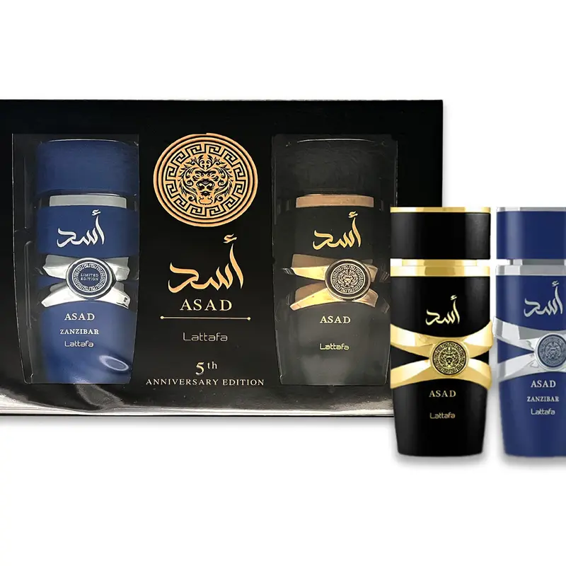 (2pc Gift Set) 5th Anniversary Edition Asad+ Asad Zanzibar by Lattafa EDP Spray, 3.4oz