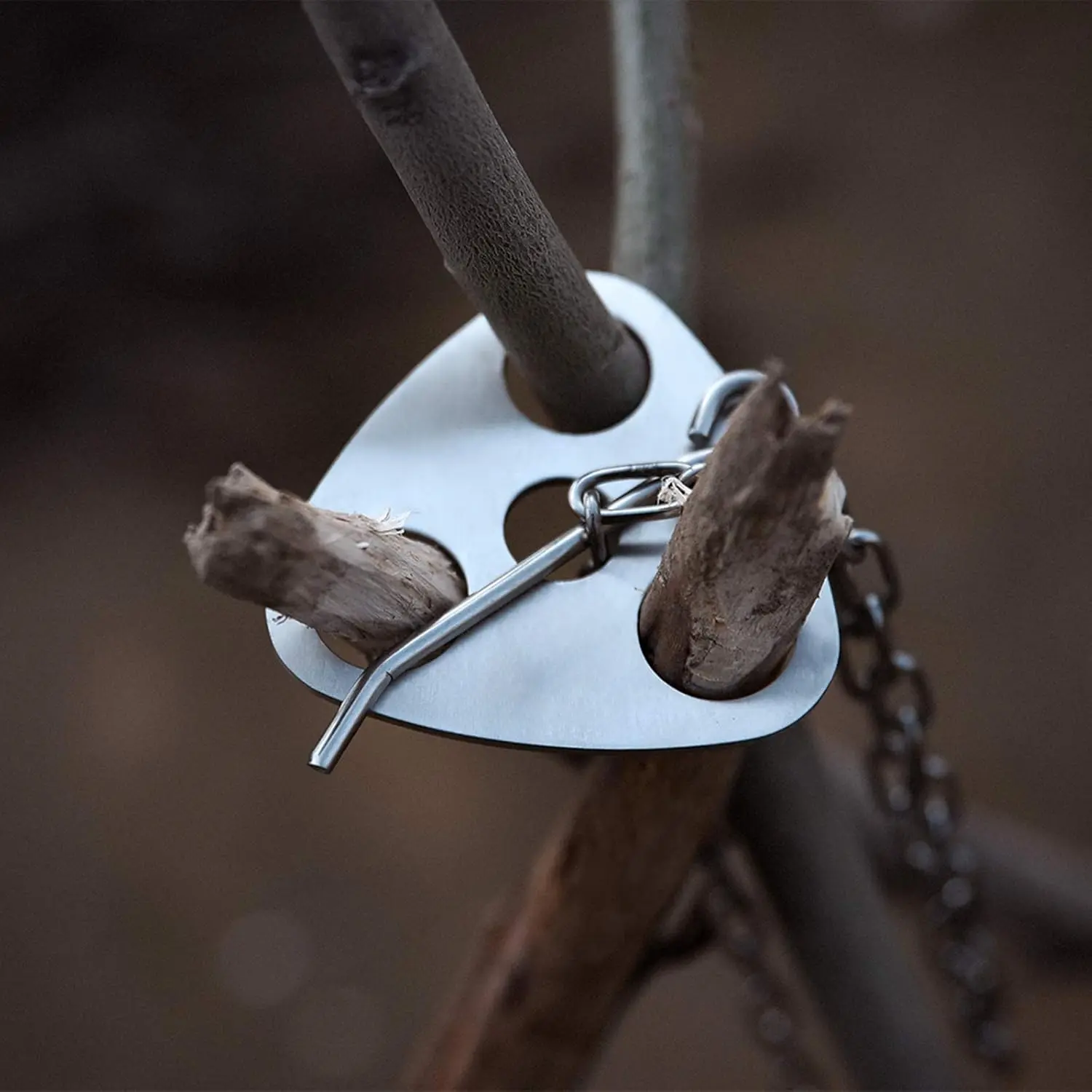 Camping Tripod Board - Turn Branches into Campfire Tripod, Stainless Steel Campfire Support Plate with Adjustable Chain for Hanging Cookware - Perfect Camping Accessories for Outdoor Cooking