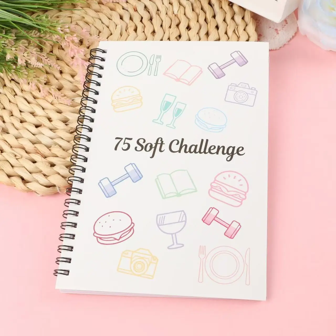 A5 Soft Challenge Planner Notebook, Productivity Planner, Spiral-Bound Time Management Journal, Weekly & Monthly Calendar, Efficiency Improvement Tool