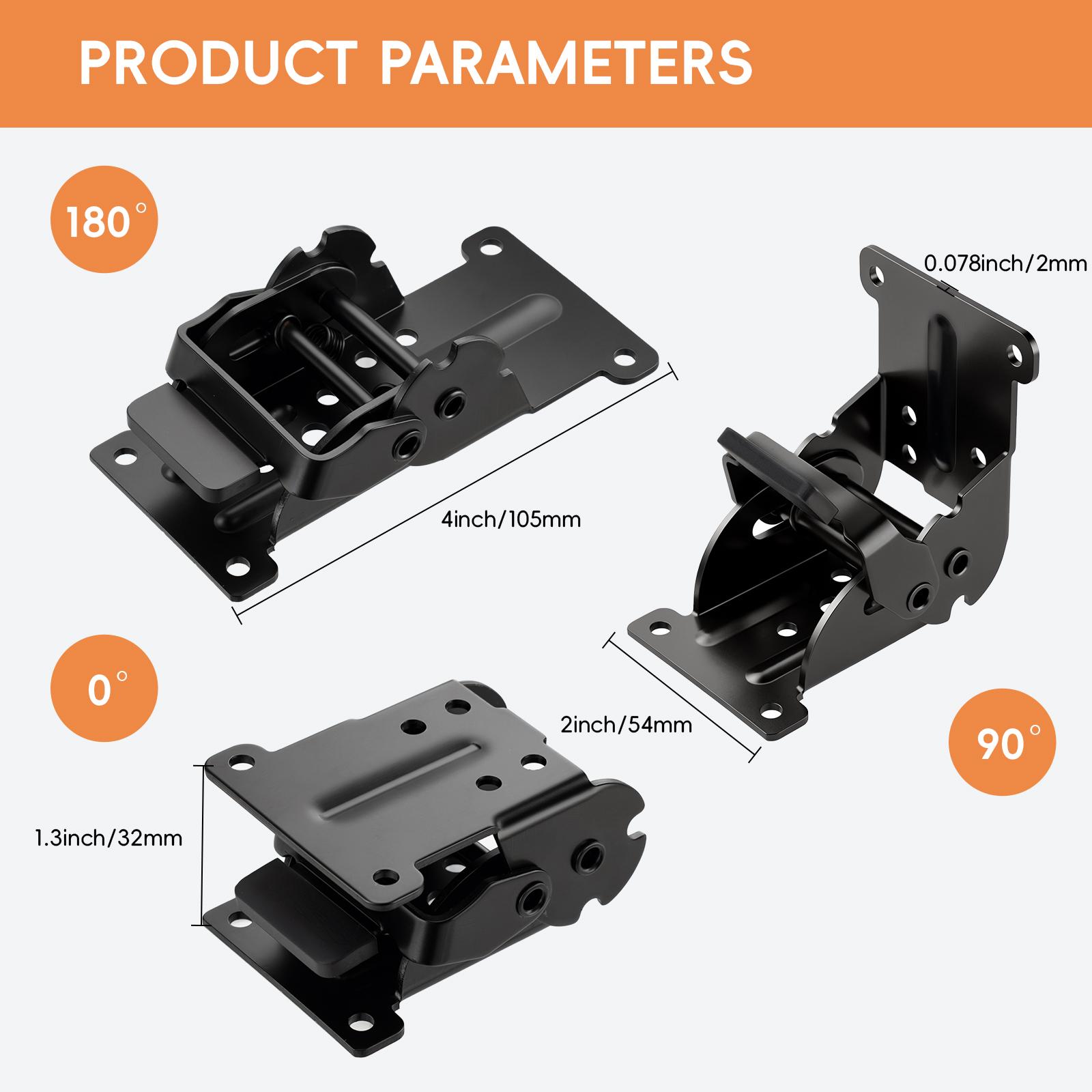 GJANSH 2/4 Pack Foldable Support Bracket, 0-90-180 Degree Lock Extension Support, Self-Lock Hinge for Table Legs, Folding Workbench 100 lbs Max Load-Bearing Capacity fathersdaygift
