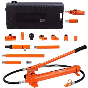 10 Ton Porta Power Kit With Hydraulic Ram And Pump, Car Jack With 4.6 Ft / 1.4 M Oil Hose, Bent Frame Repair Tool In Durable Storage Case For Automotive Garage And Heavy Equipment Mechanic (22046 LBS)