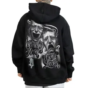 Smile Now Cry Later Hot Graphic- Unisex Graphic Sweatshirt Hoodie T-Shirt Digital Style Printed Soft Outdoor, Chicanos Clothing, Cholo Clothes, Mexican Chicano Oversized Loose Tops Fashion  Casual Womenswear