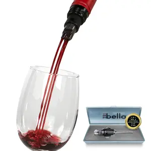 Air Speed Wine Aerator Modest Design Multi-Stream Drip Free Wine Aeration 3 Stainless Steel Spouts, Handmade Kitchen Essential Easy To Use, No-Drip valentines day gift for her in Protective Gift Case