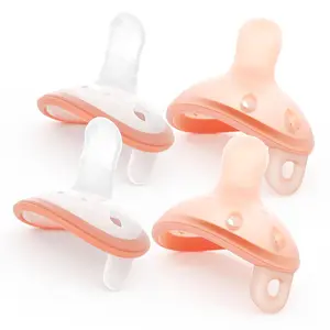 Garkoko Baby Newborn Pacifier for Nursing Babies Breathable Design Safe Silicone Soother 4PCS Soft Flexible BPA-Free Comfortable for Extended Use