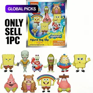 1pc Official SpongeBob 3D Cartoon Keychain Series Figures Blind Bag Clip Random Character Including Patrick Squidward Funny Gift for Friends Birthday Anniversary #GLOBAL PICKS
