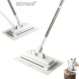 SOPAMI Household Disposable Dust Removal Mop - Hands-Free Automatic Cloth Changing Floor Cleaning Tool for Home Care