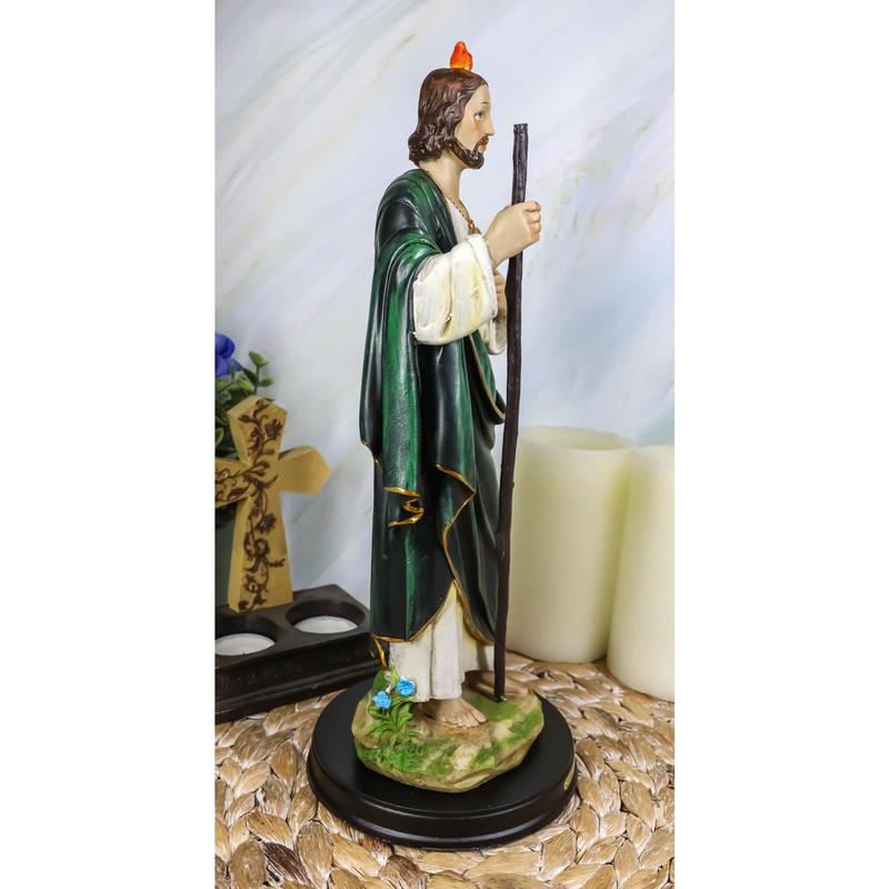 Ebros Gift Saint Jude Thaddeus The Apostle Decorative Figurine With Brass Plate Engraved Base 13" Tall