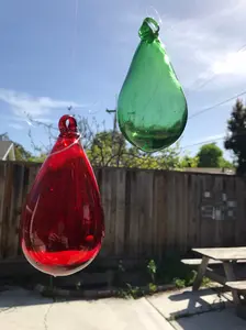 Blown Glass Drops Trinkles Color Variety Hand Blown Hangable Ornaments for Ceiling Decor Colorful Light Rays Gift in Red Green Cobalt Blue Hazel Turquoise Yellow and Purple Elegant Hanging Tropical Decor