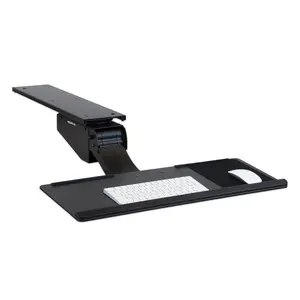 Mount-It! Under Desk Keyboard Tray with Ergonomic Wrist Rest Pad & Mouse Platform for Optimal Posture and Comfort
