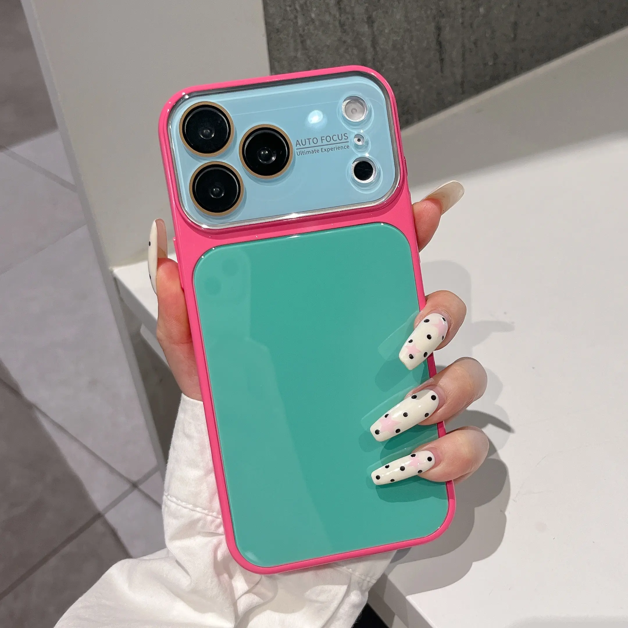 HUTU Dopamine Contrast Color Glossy Glass Back Cover Phone Case Lens Film Protection Dustproof and Drop-proof Suitable for iPhone 17, 16, 15, 14, 13ProMax Summer Series Refreshing Design Mobile Phone Accessories, summerwins # DealsForYouDays