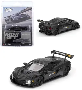 Mini GT 1:64 Chevrolet Corvette Z06 GT3.R Road America Test Car Black Diecast Model Car MGT01186-3D
