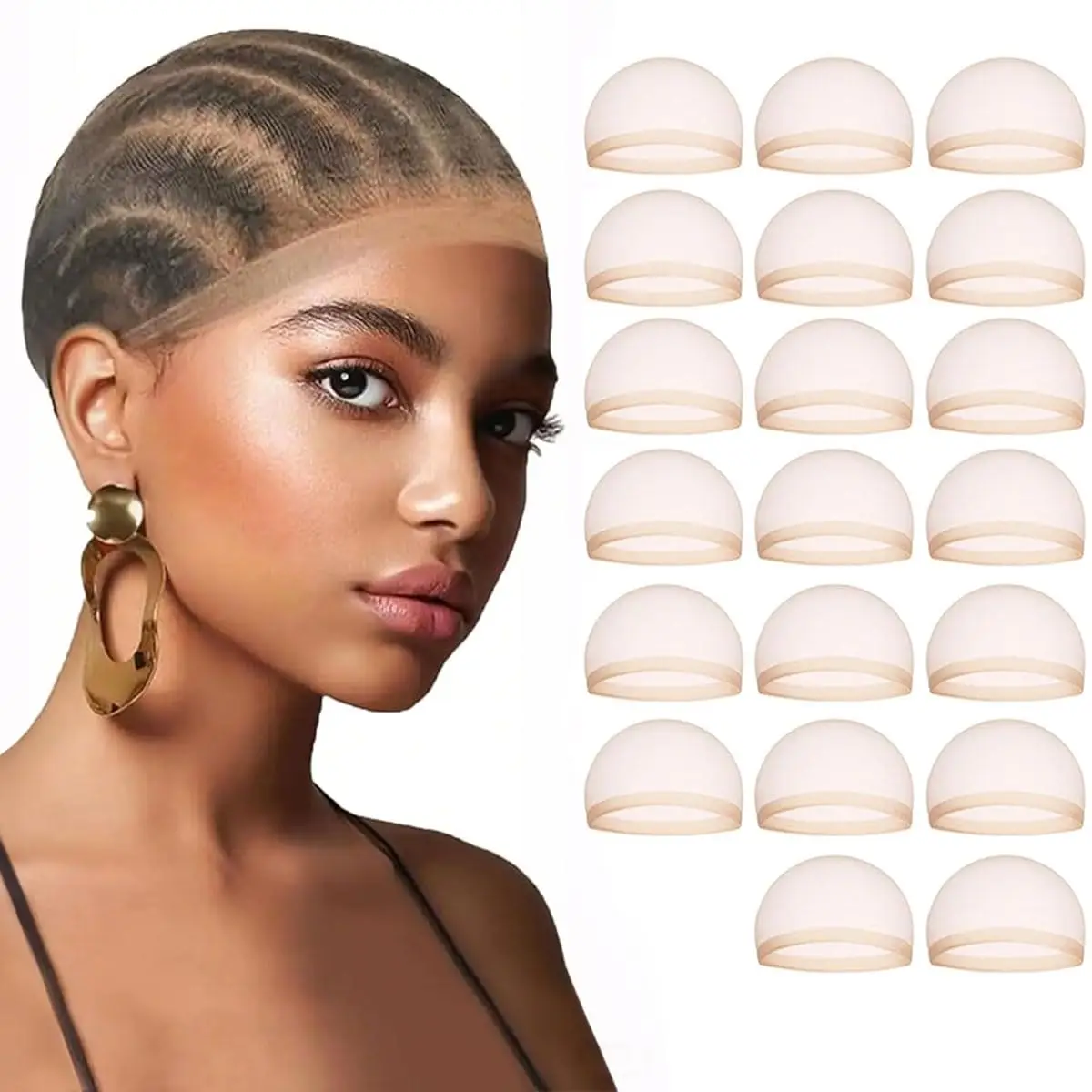 Formiwig Invisable HD Wig Cap 2PCS High Breathable Ultra-thin Stretchy Bald Caps for Lace Front Wigs